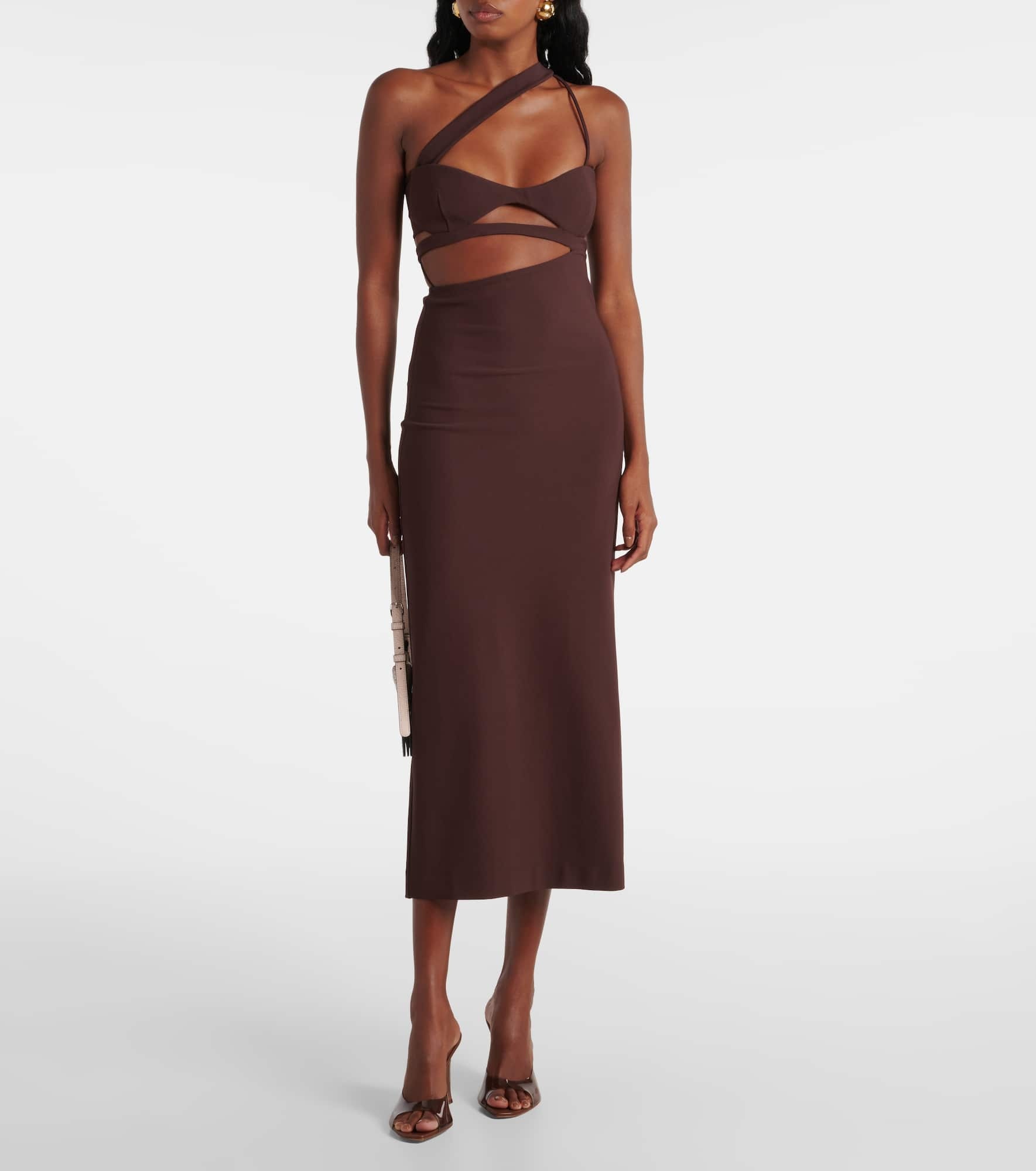 Asymmetric silk midi dress - 2