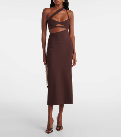 NENSI DOJAKA Asymmetric silk midi dress outlook