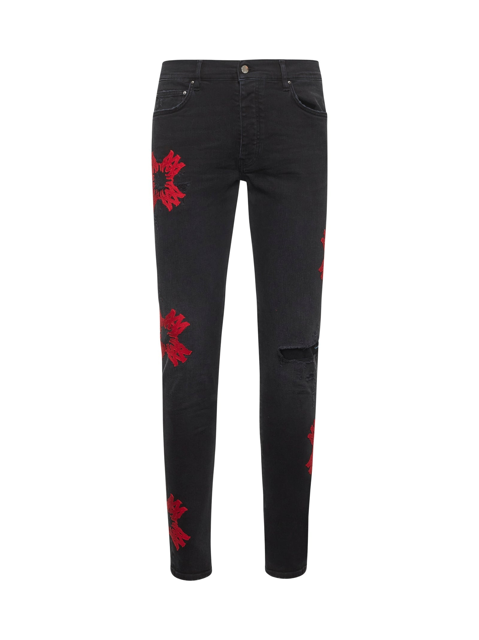 Amiri Men Black Denim Ma Quad Applique Skinny Jeans - 1