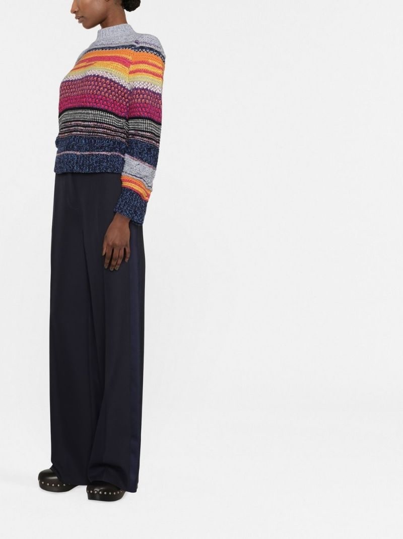 striped mock neck jumper - 6