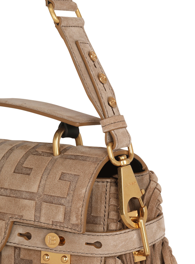 Debossed suede B-Buzz 23 bag with fringe 8