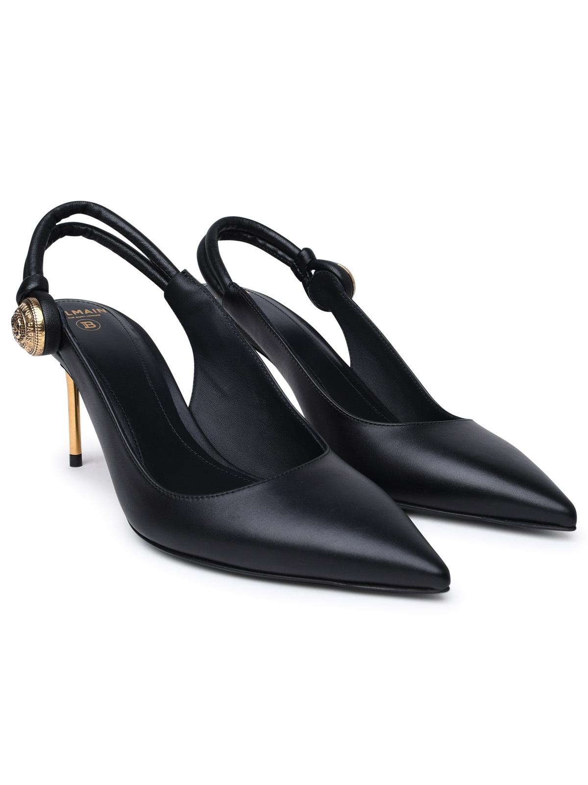 Balmain Black Lear Sling Back - 2