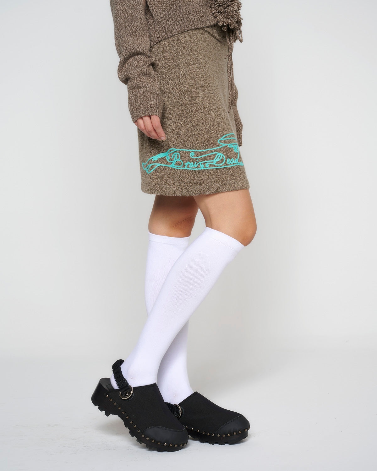 Marled Mini Skirt - Clay - 5