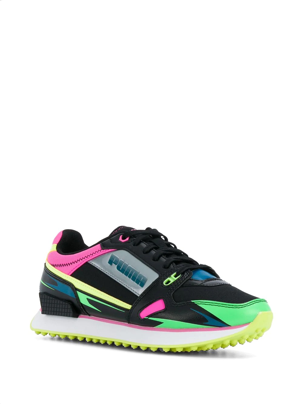 colour-block lace-up trainers - 2