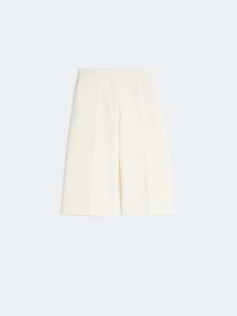 ARCELLA Viscose crêpe jersey Bermuda shorts - WHITE 1