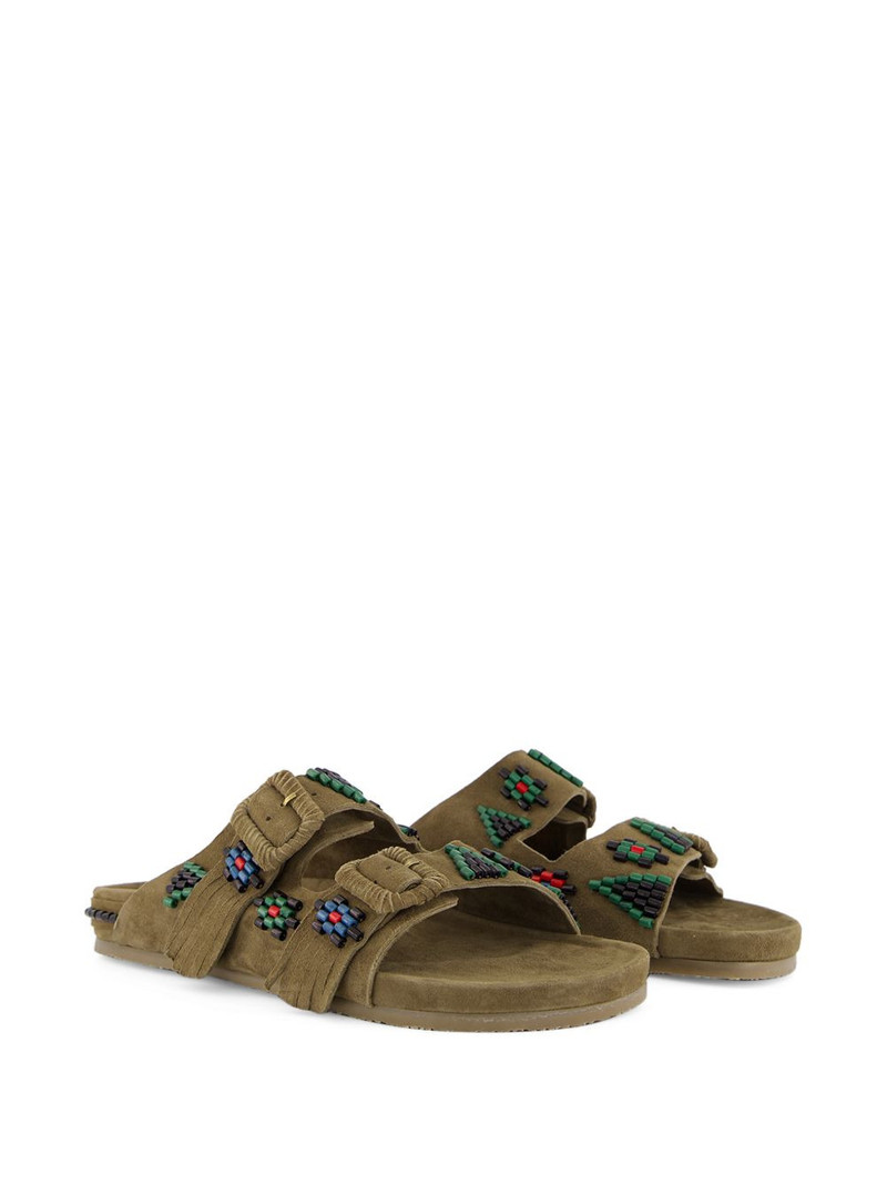 Sambla bead-embellished suede flat sandals 6