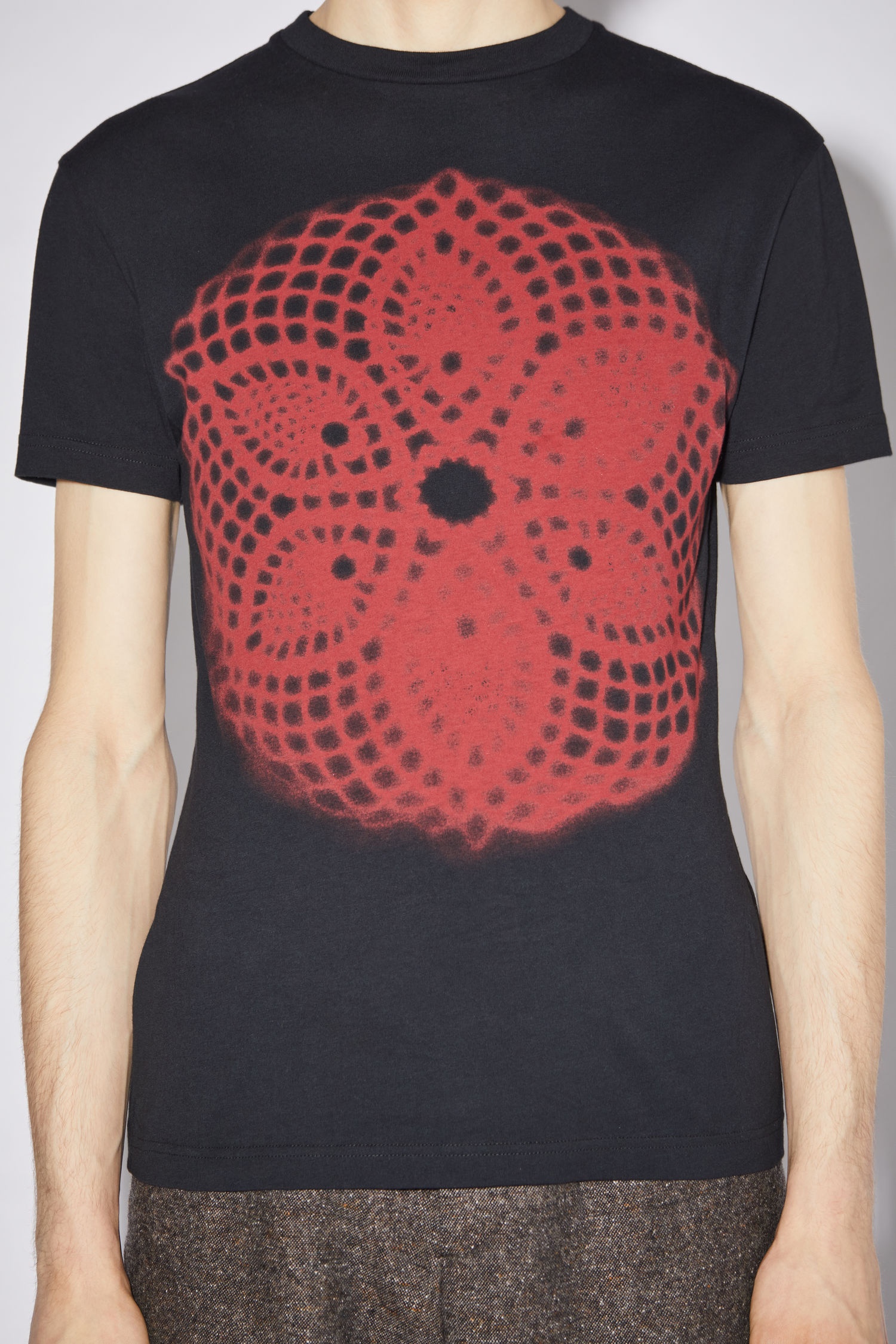 Lace print t-shirt - Black - 5