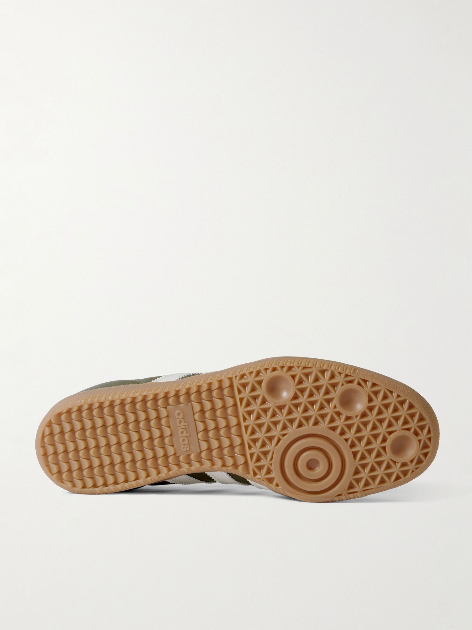 Samba OG Nubuck-Trimmed Full-Grain Leather Sneakers Green - 3