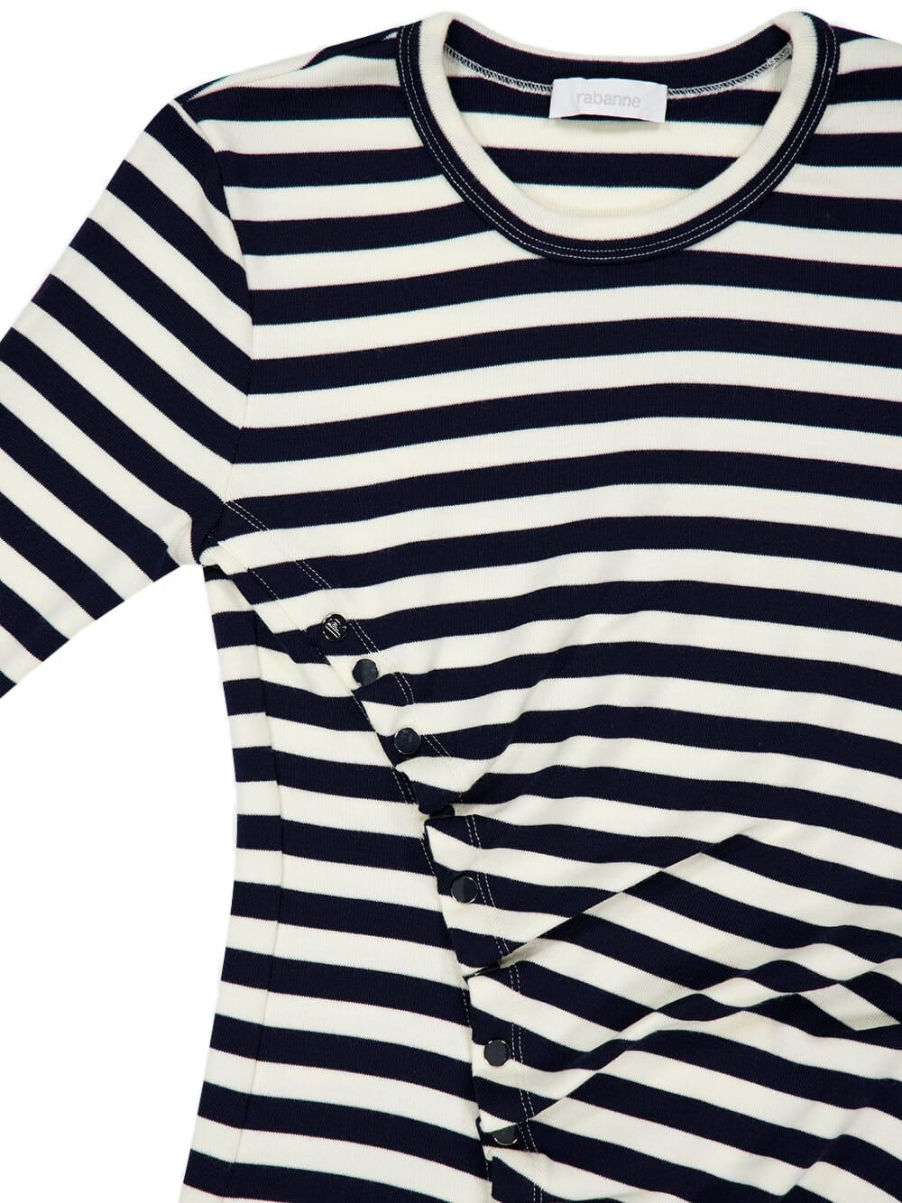 striped button-detail top - 3