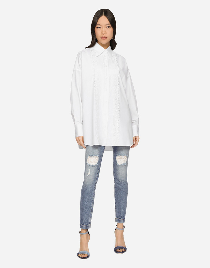 Dolce & Gabbana Stretch denim Audrey jeans with rips outlook