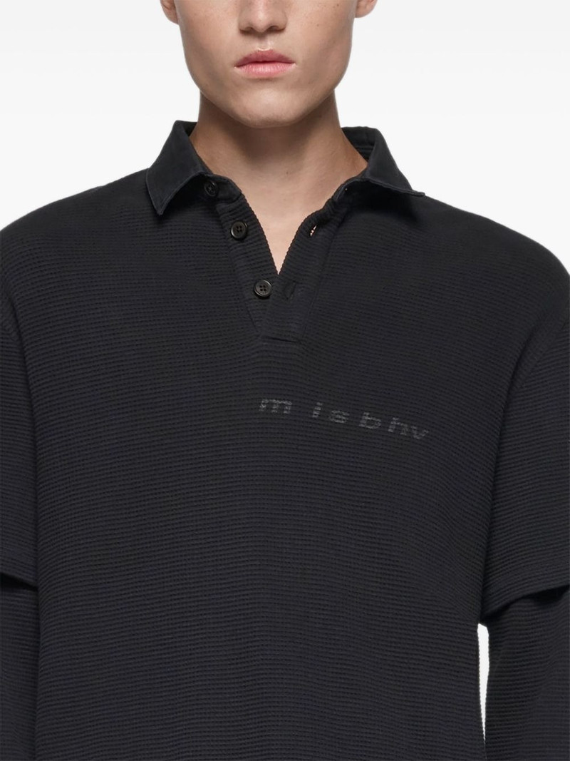 graphic layered long-sleeved polo shirt 3