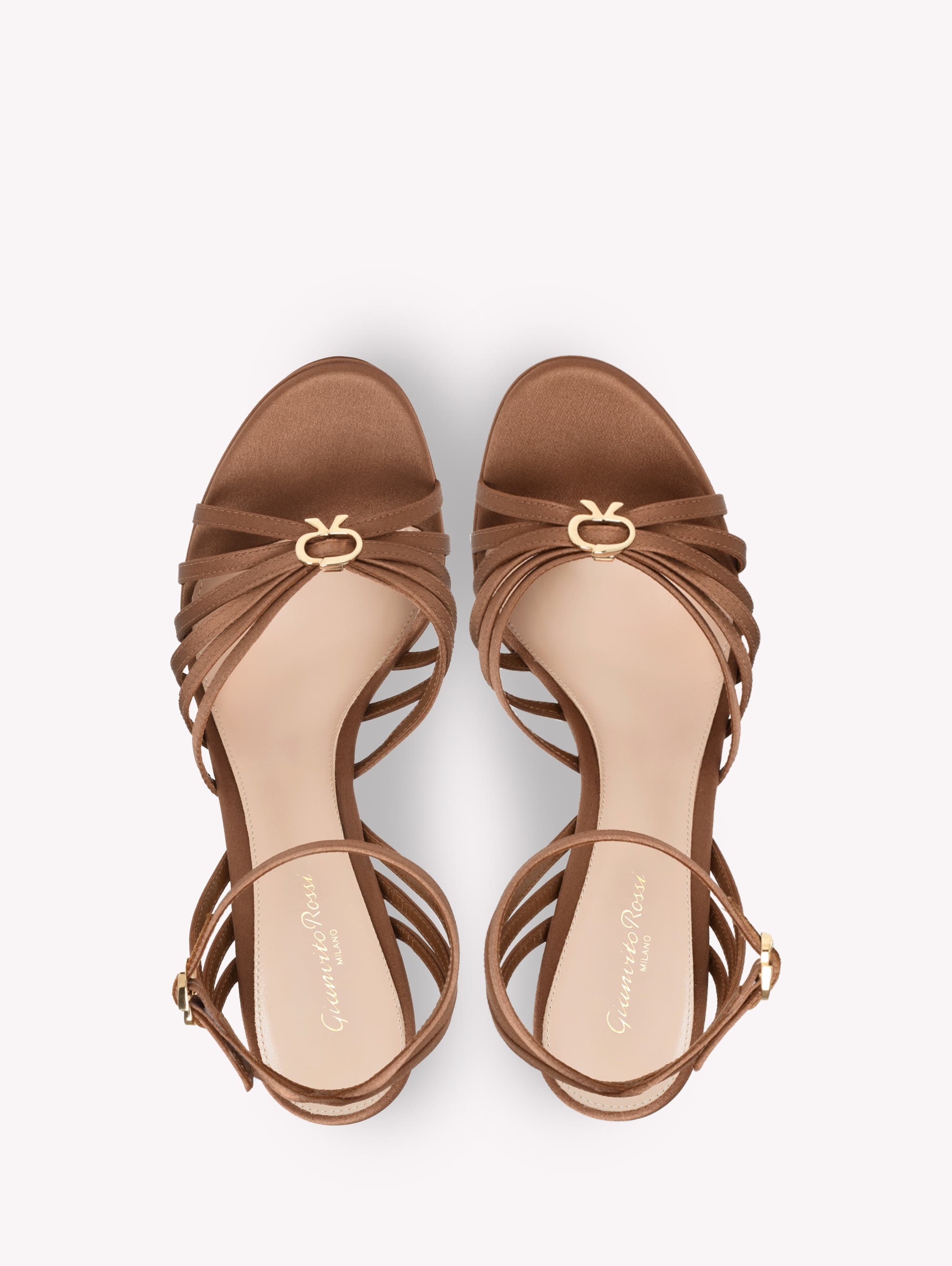 Gianvito Rossi Rita Sandals in Brown Fabric at Nordstrom - 3