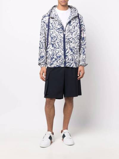 Moncler floral-print hooded jacket outlook