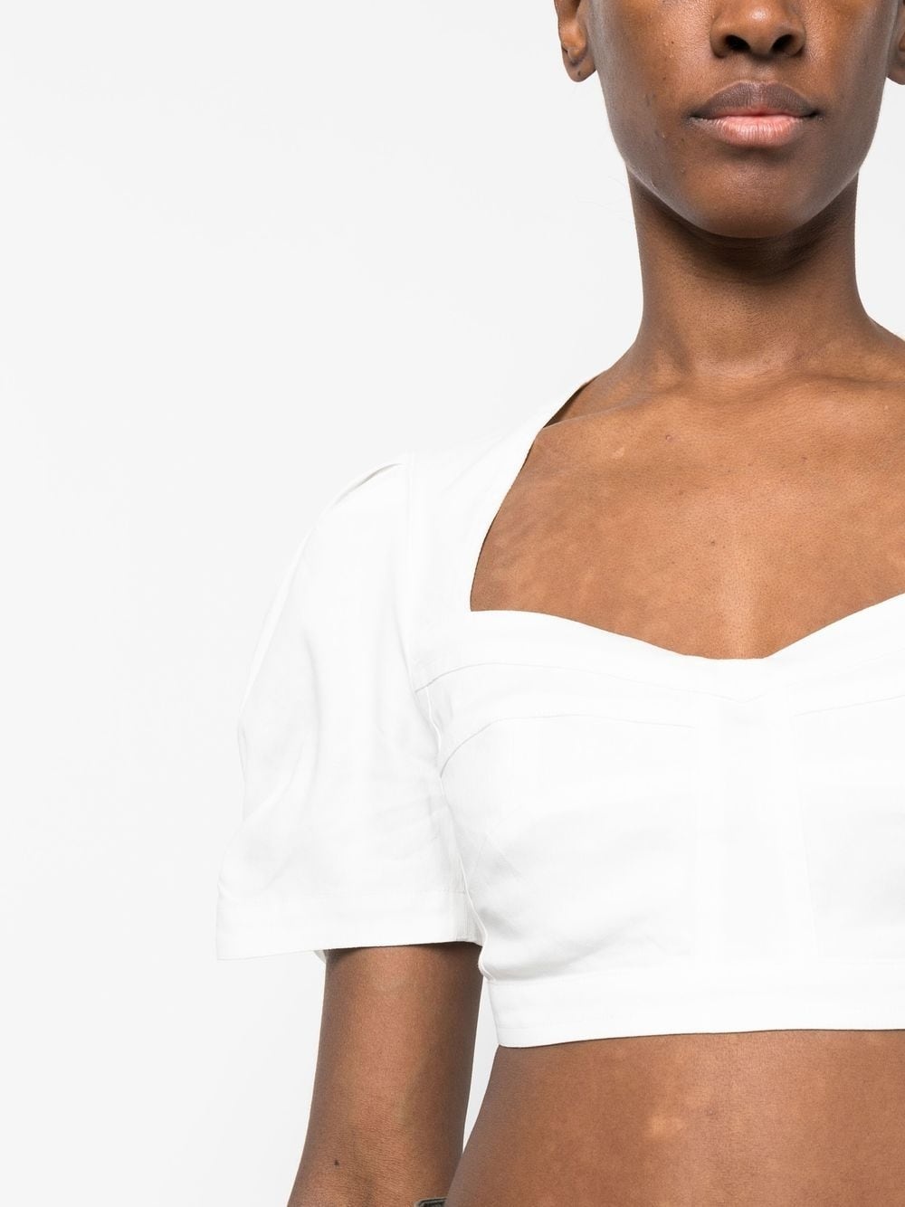 cropped puff-sleeve top - 5