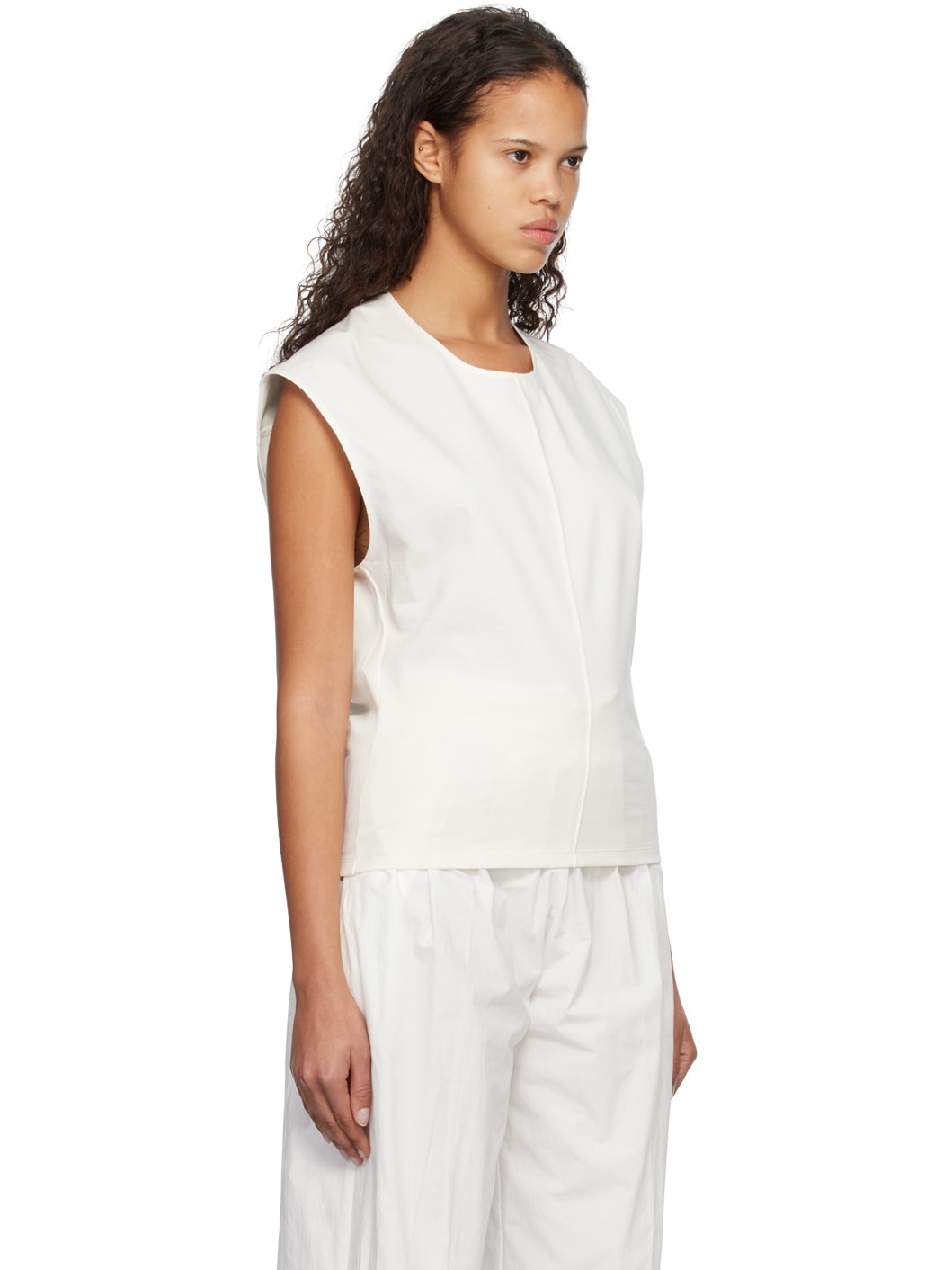 White Scoop Neck Tank Top - 2