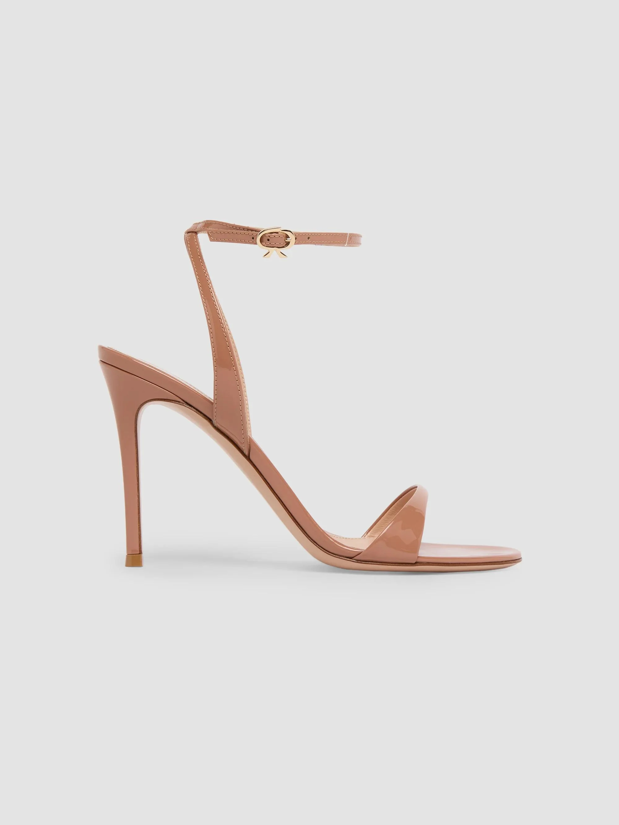 Women's 95MM Patent Leather Sandals - Light Brown - 1