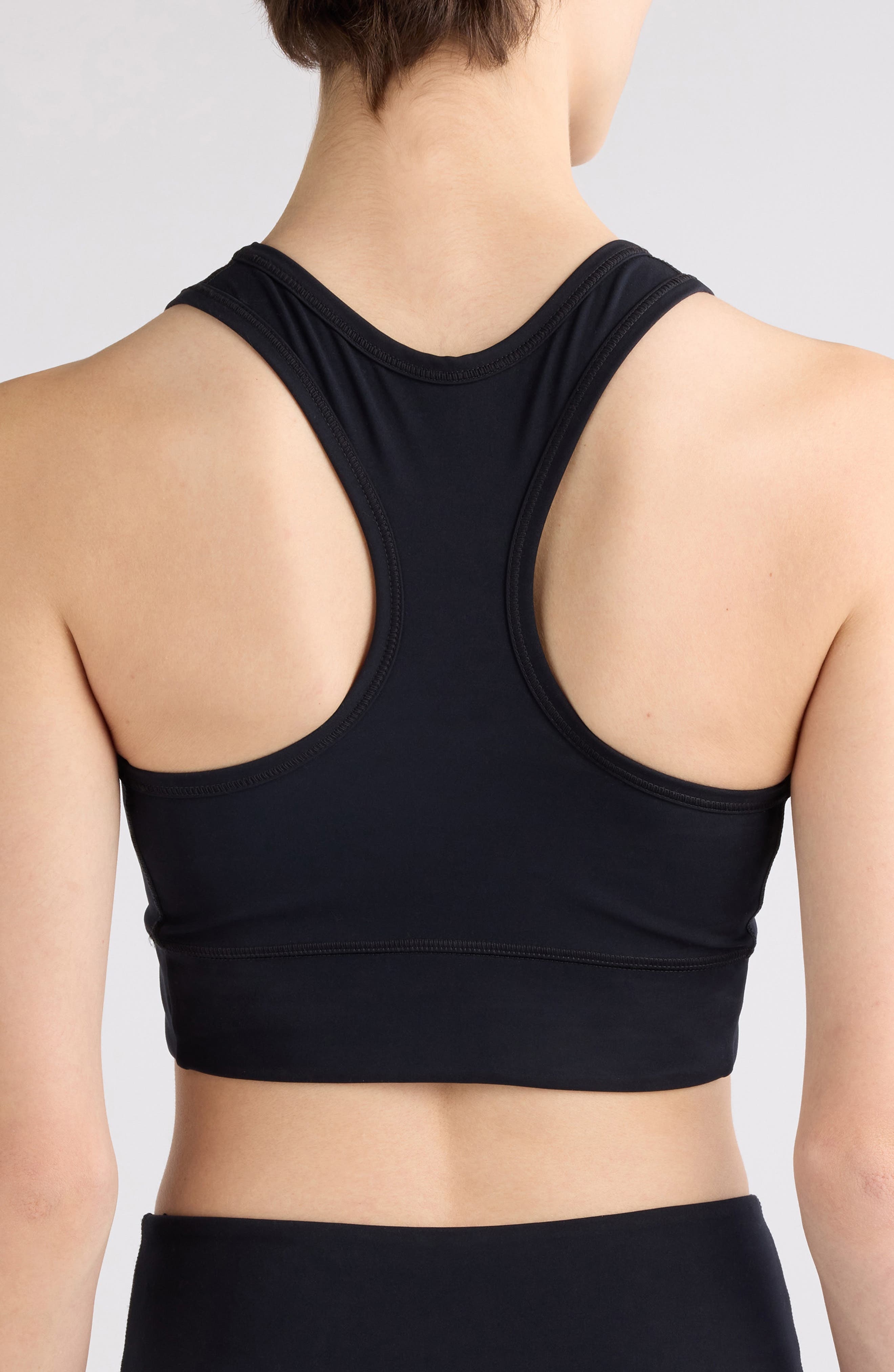 Balenciaga Logo Sports Bra in Black/Reflective at Nordstrom - 3
