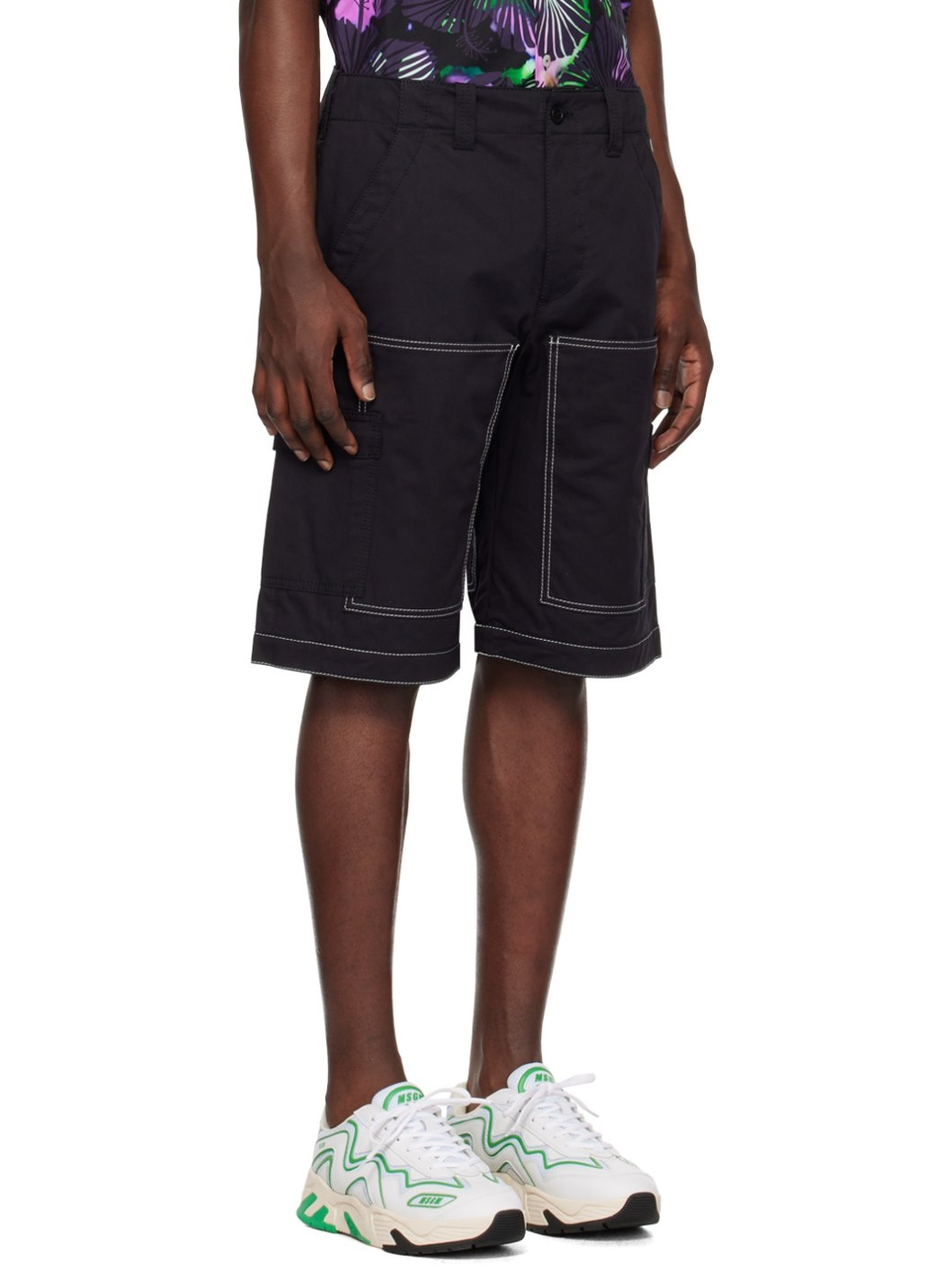 Black Contrast Shorts - 2