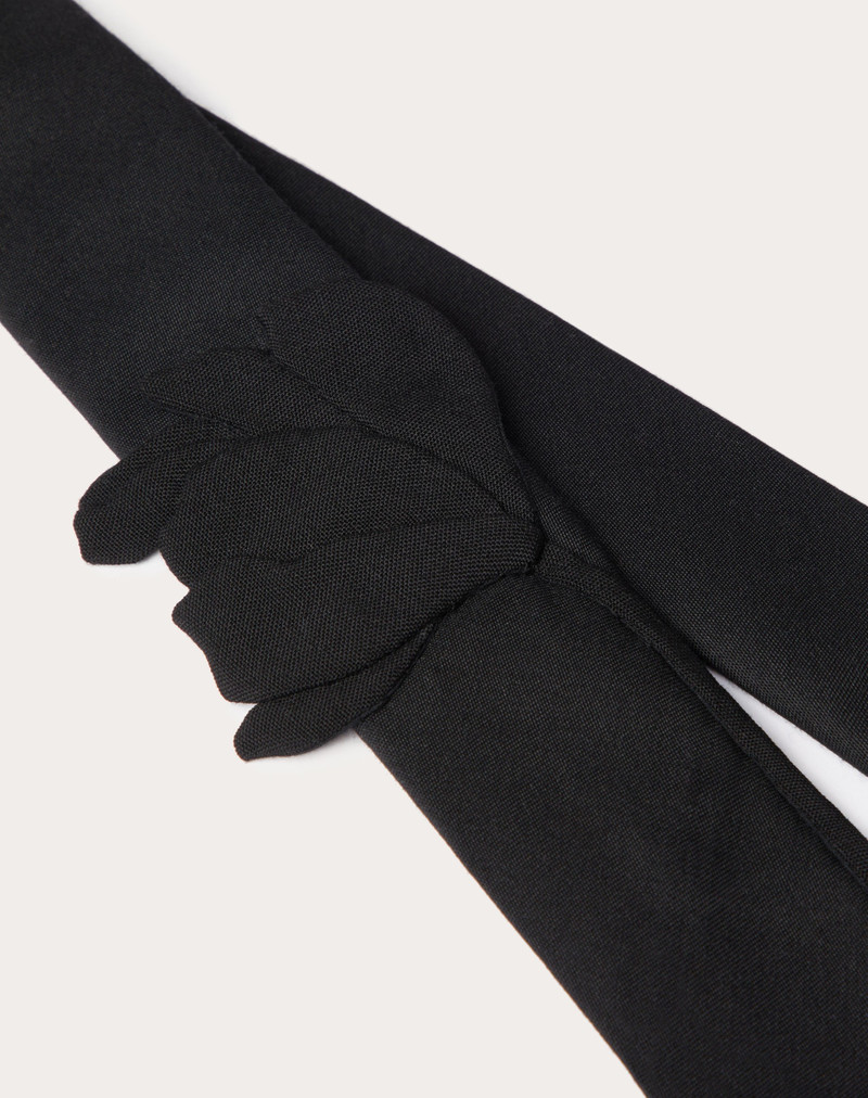 WOOL AND SILK VALENTIE TIE WITH FLOWER EMBROIDERY 4