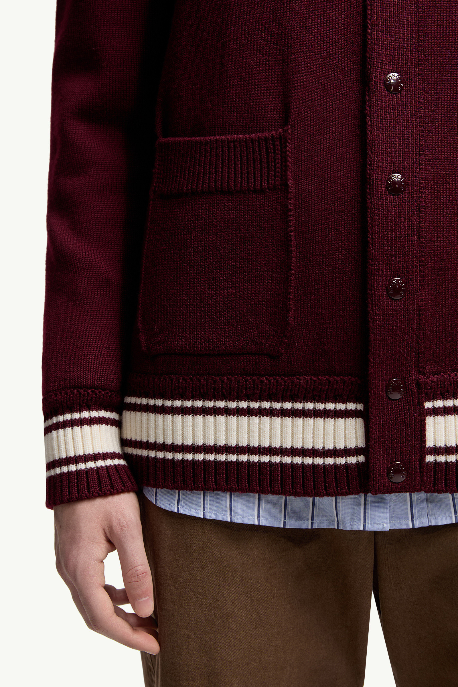 Embroidered Monogram Wool Cardigan - 6