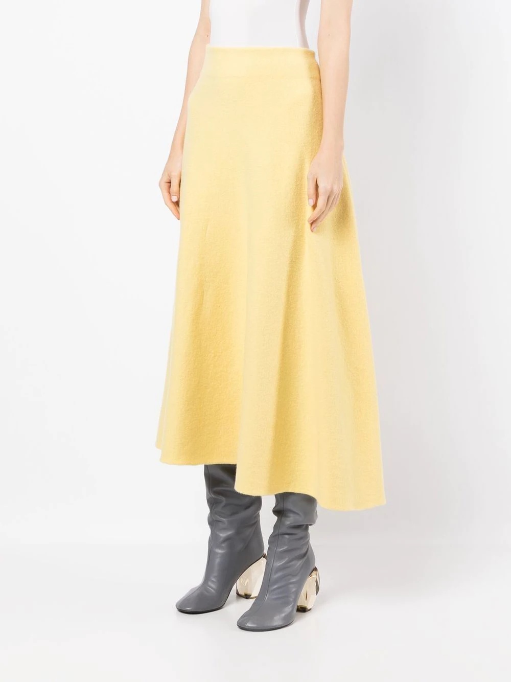knitted midi A-Line skirt - 3
