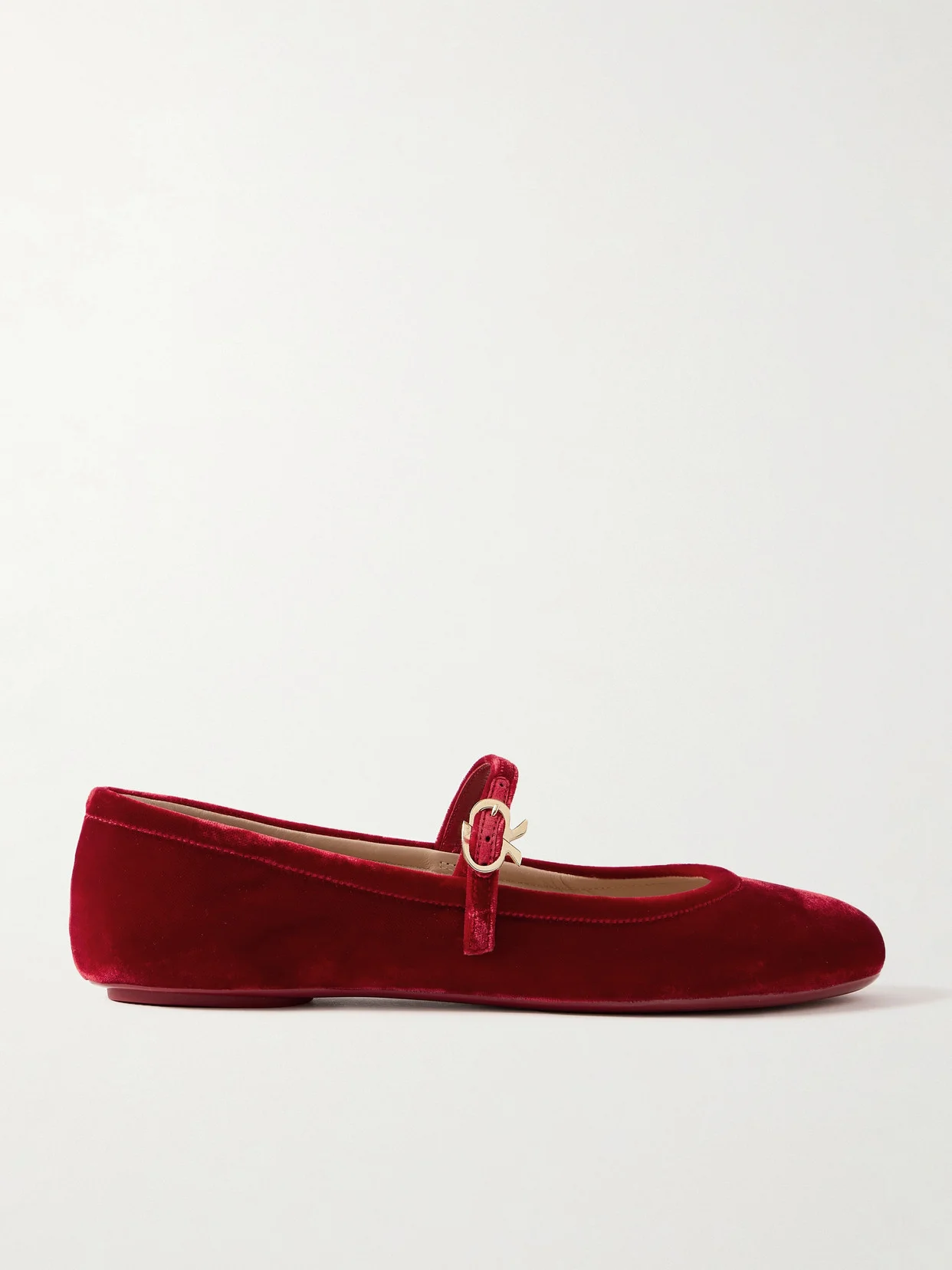 Carla Velvet Mary Jane Ballet Flats - 1
