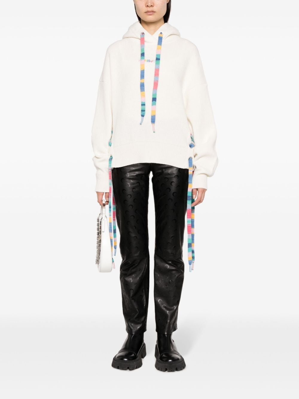 stripe-detail knitted hoodie - 2