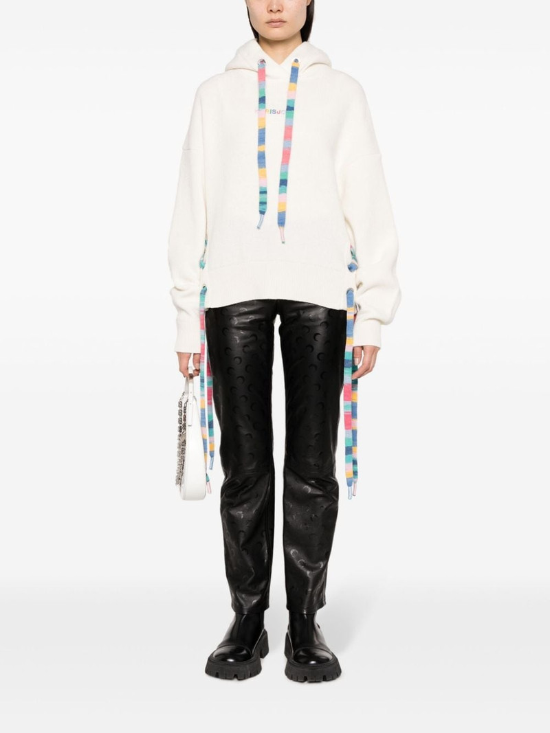 Khrisjoy stripe-detail knitted hoodie outlook