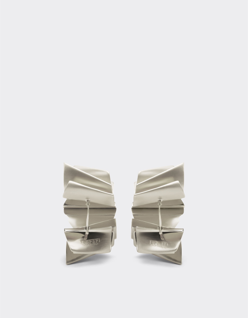 Brass earrings with satin palladium finish 3
