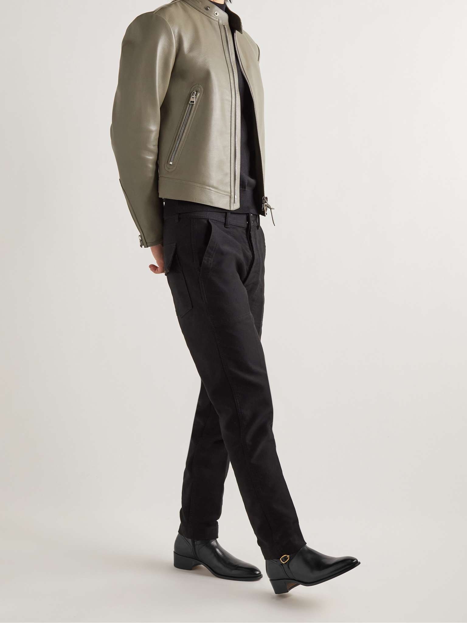 Buckled Polished-Leather Boots - 3