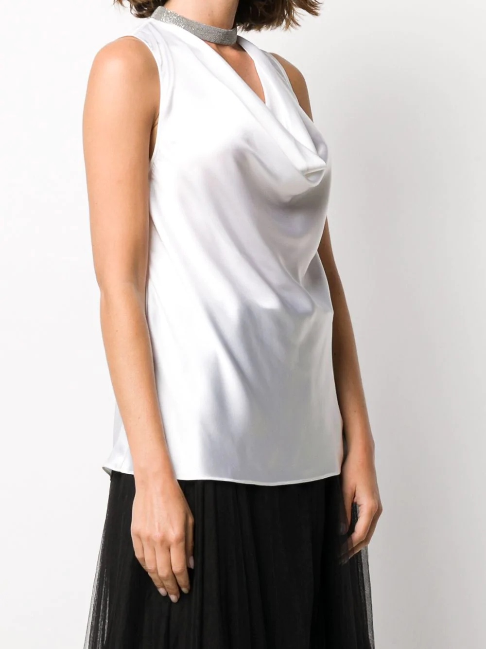 monili-embellished draped top - 3