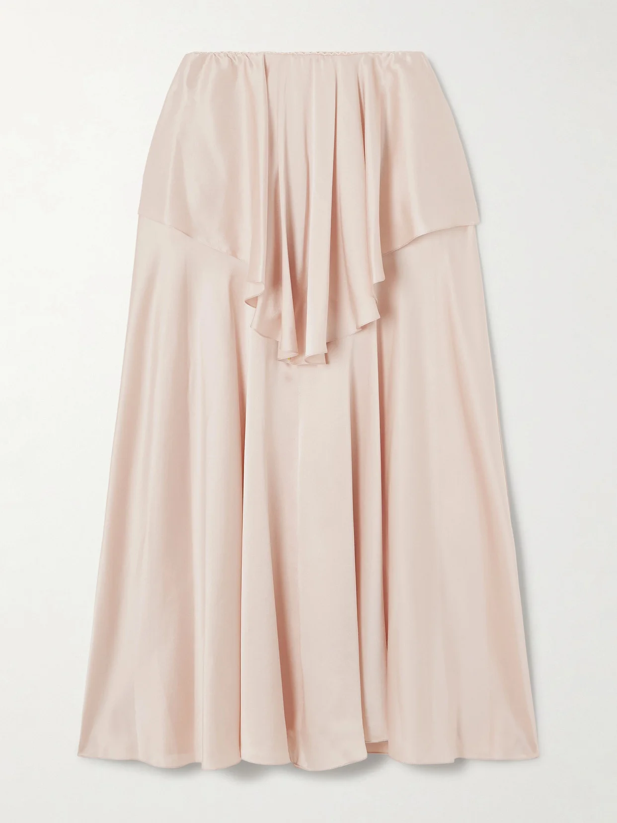 Layered Silk-satin Midi Skirt - 1