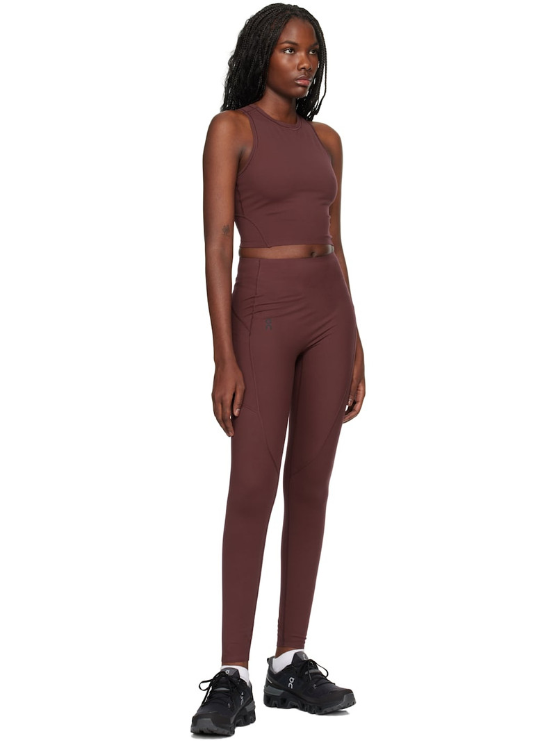 On Burgundy Movement Tights Long Sport Leggings outlook