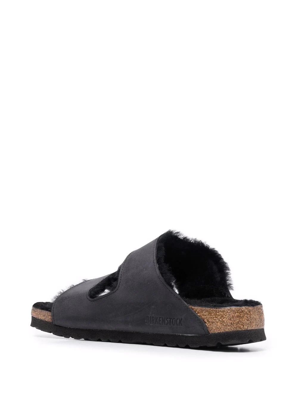 shearling-lined double-strap sandals - 3