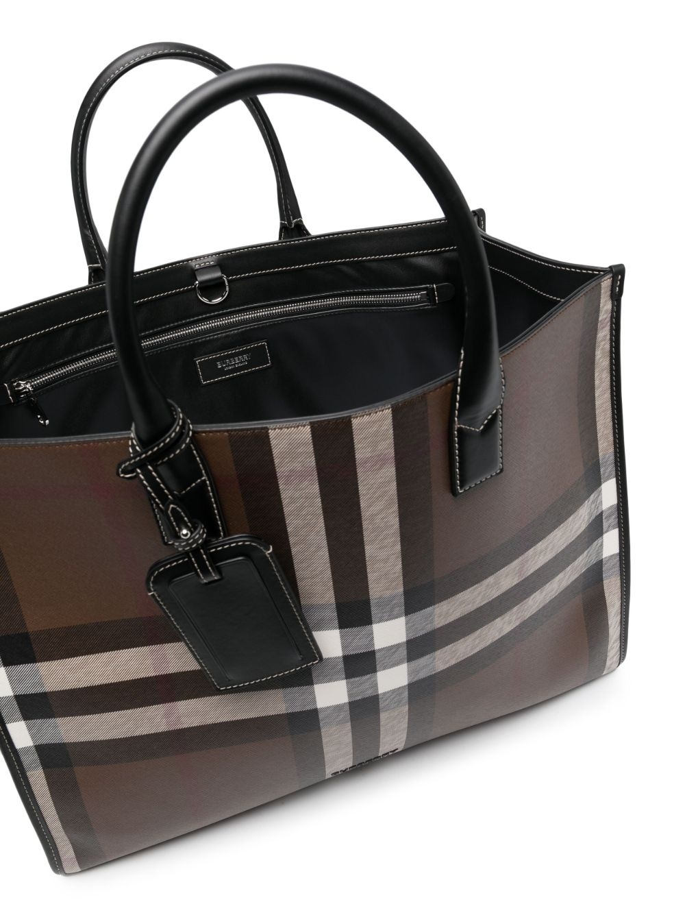 check-print tote bag - 5