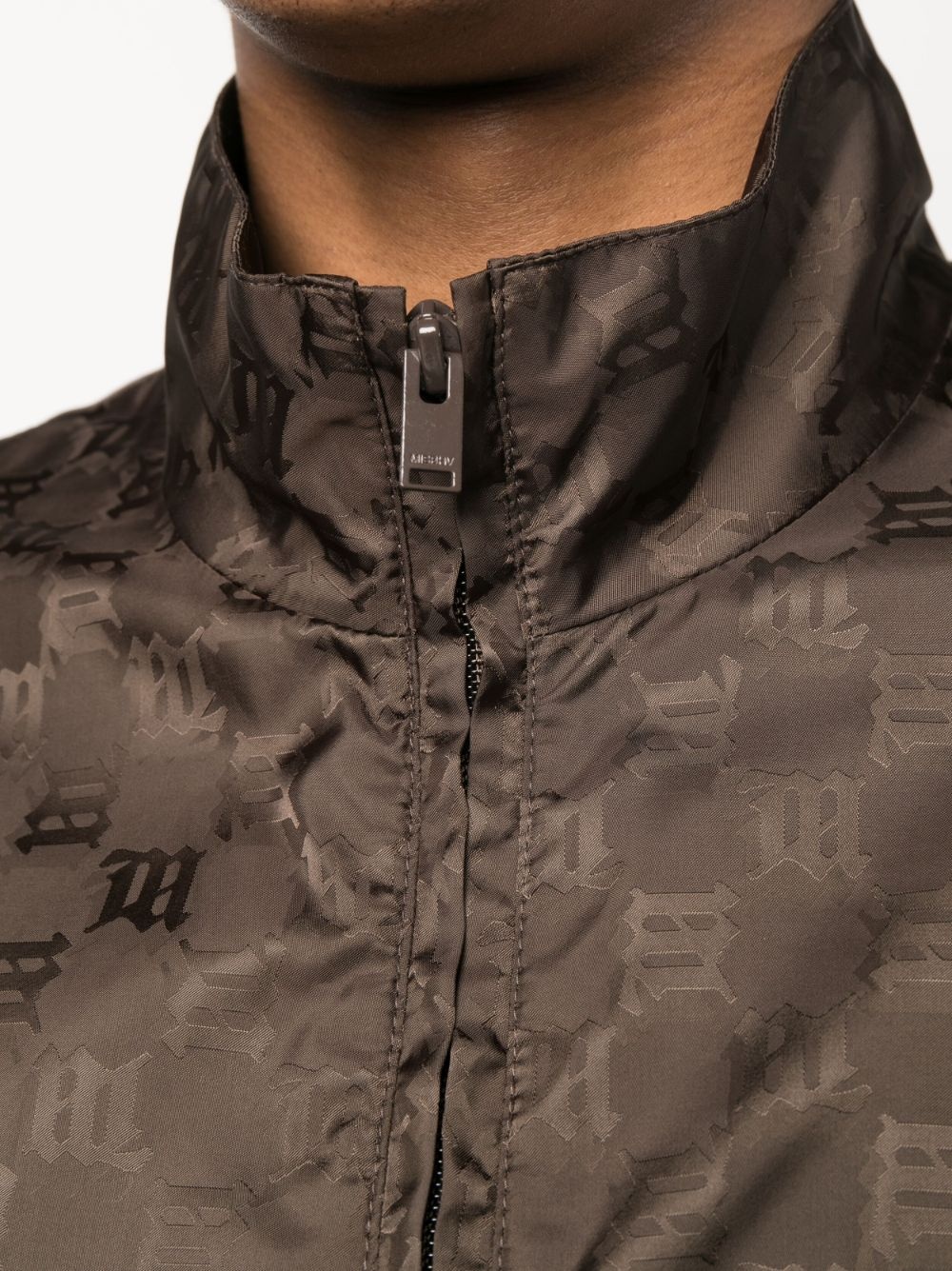 monogram-print zip-up jacket - 5