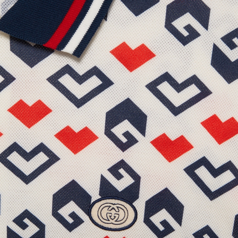 Square G print cotton piquet polo 4