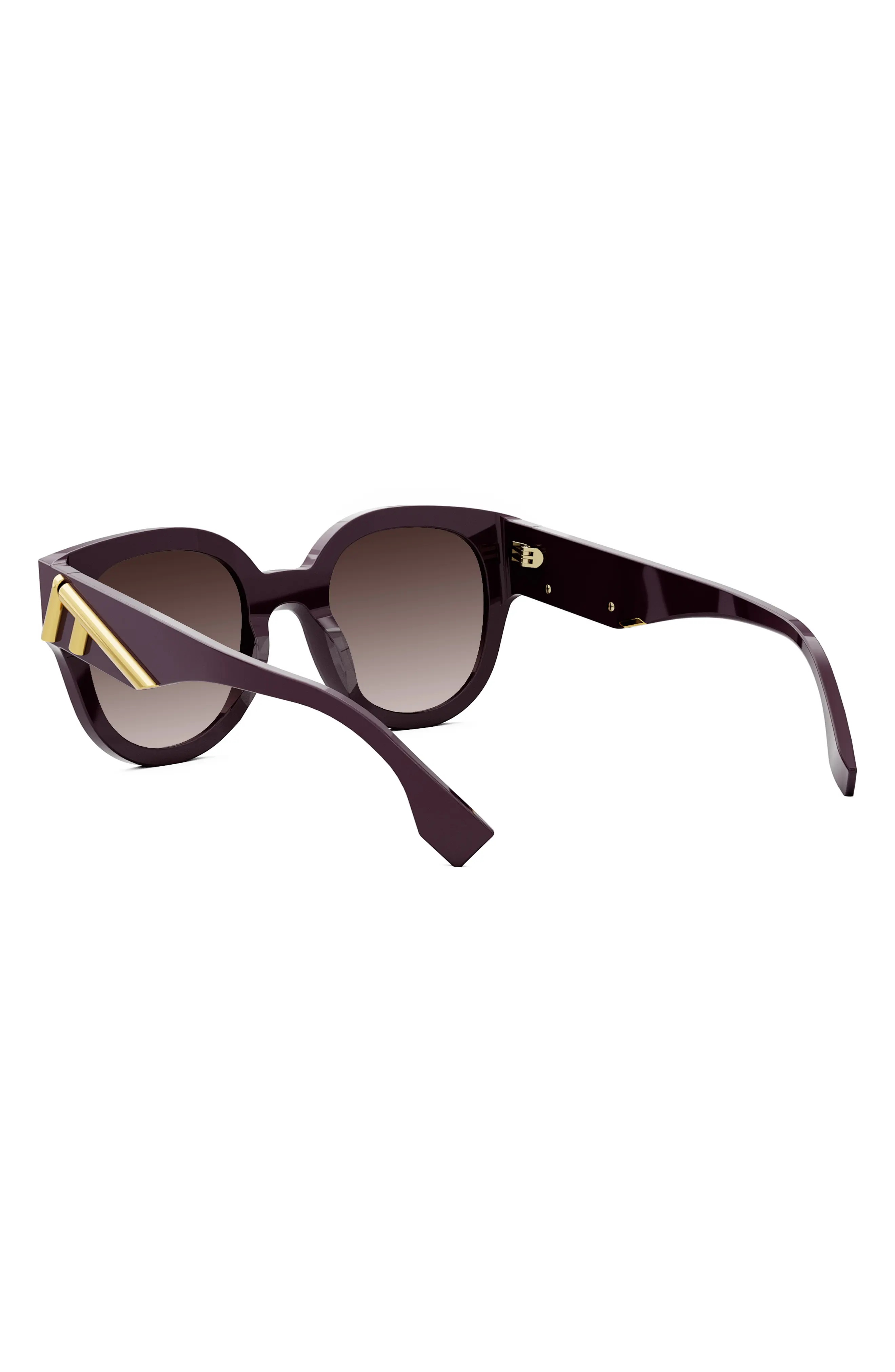 'Fendi First 63mm Gradient Oversize Round Sunglasses in Shiny Violet /Gradient Brown - 4