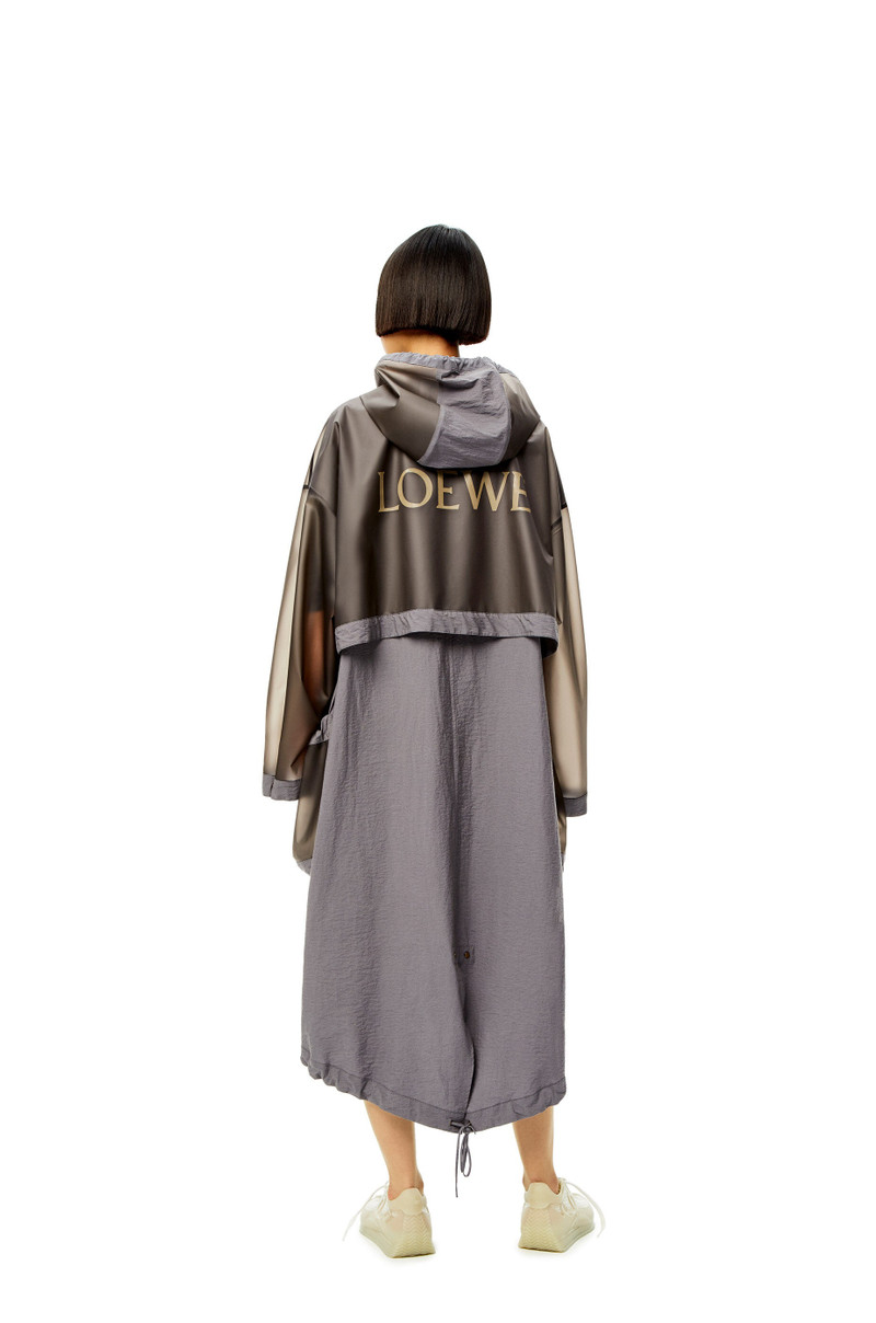 Long hooded parka in cotton and polyamide 4