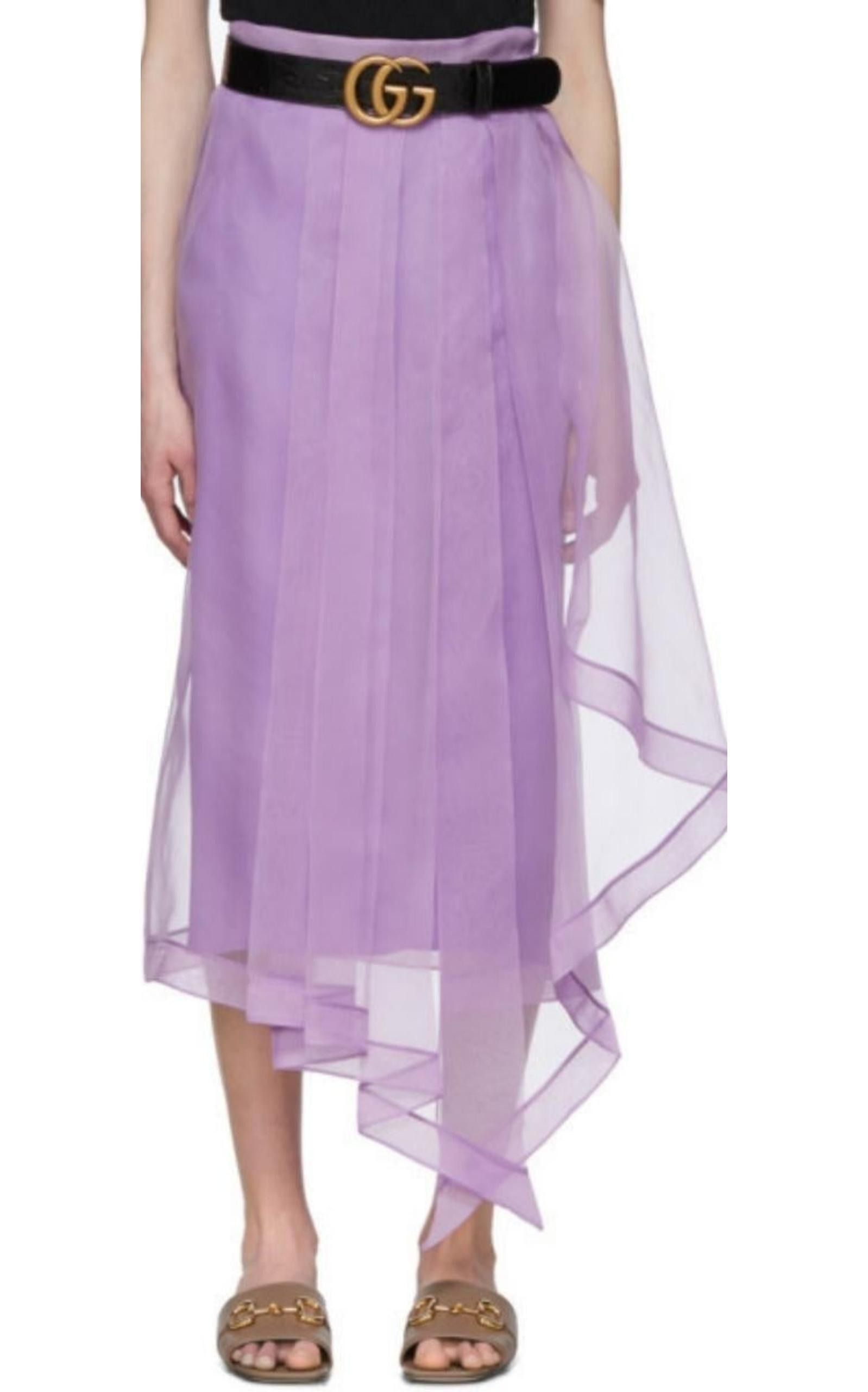 Purple Silk Organza Skirt - 3