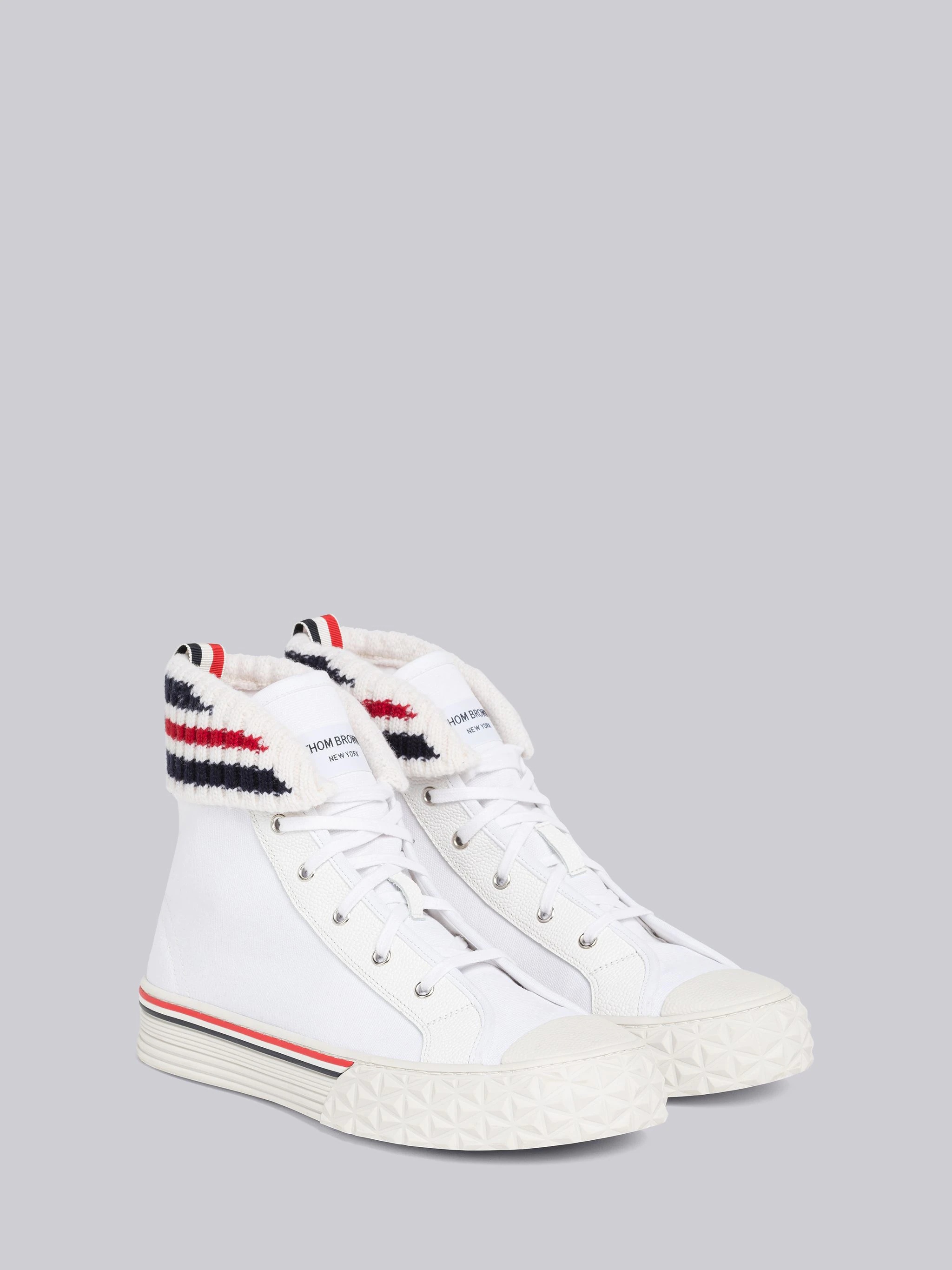 Canvas Knit Cuff Collegiate High Top - 3