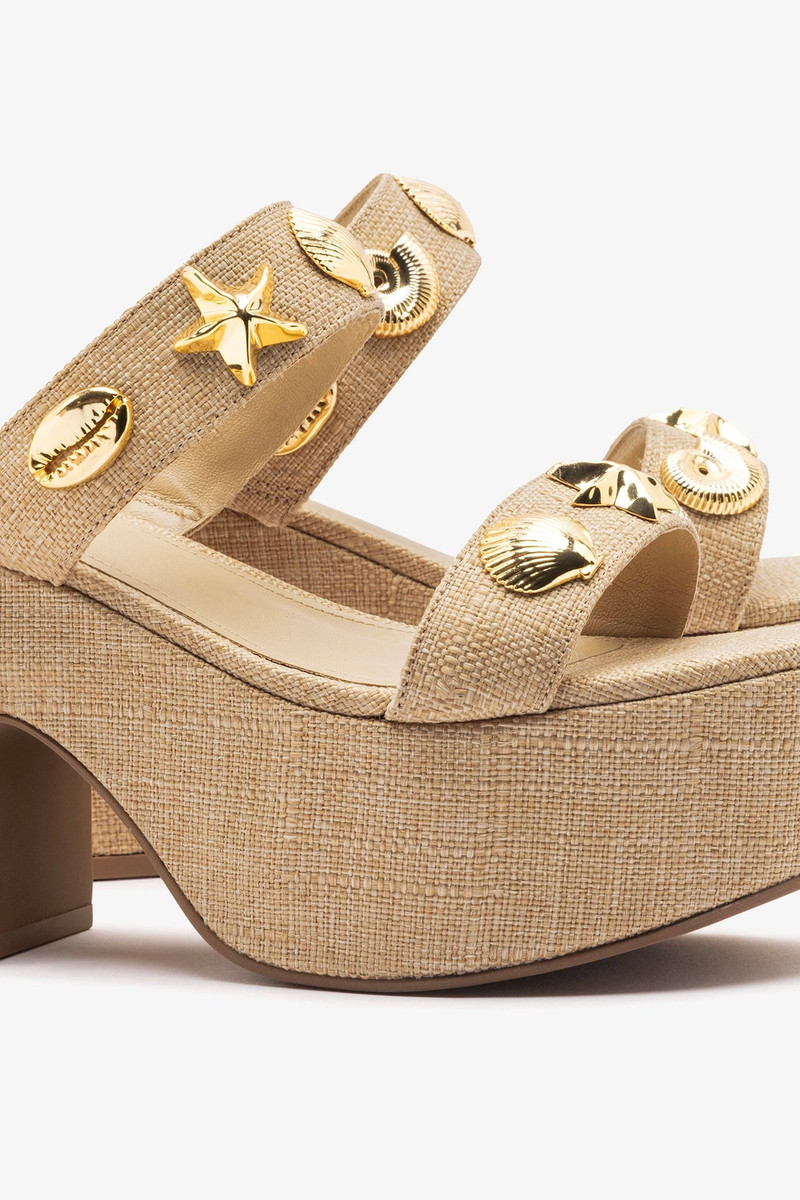 Madison Platform Sandal Beige Raffia 4