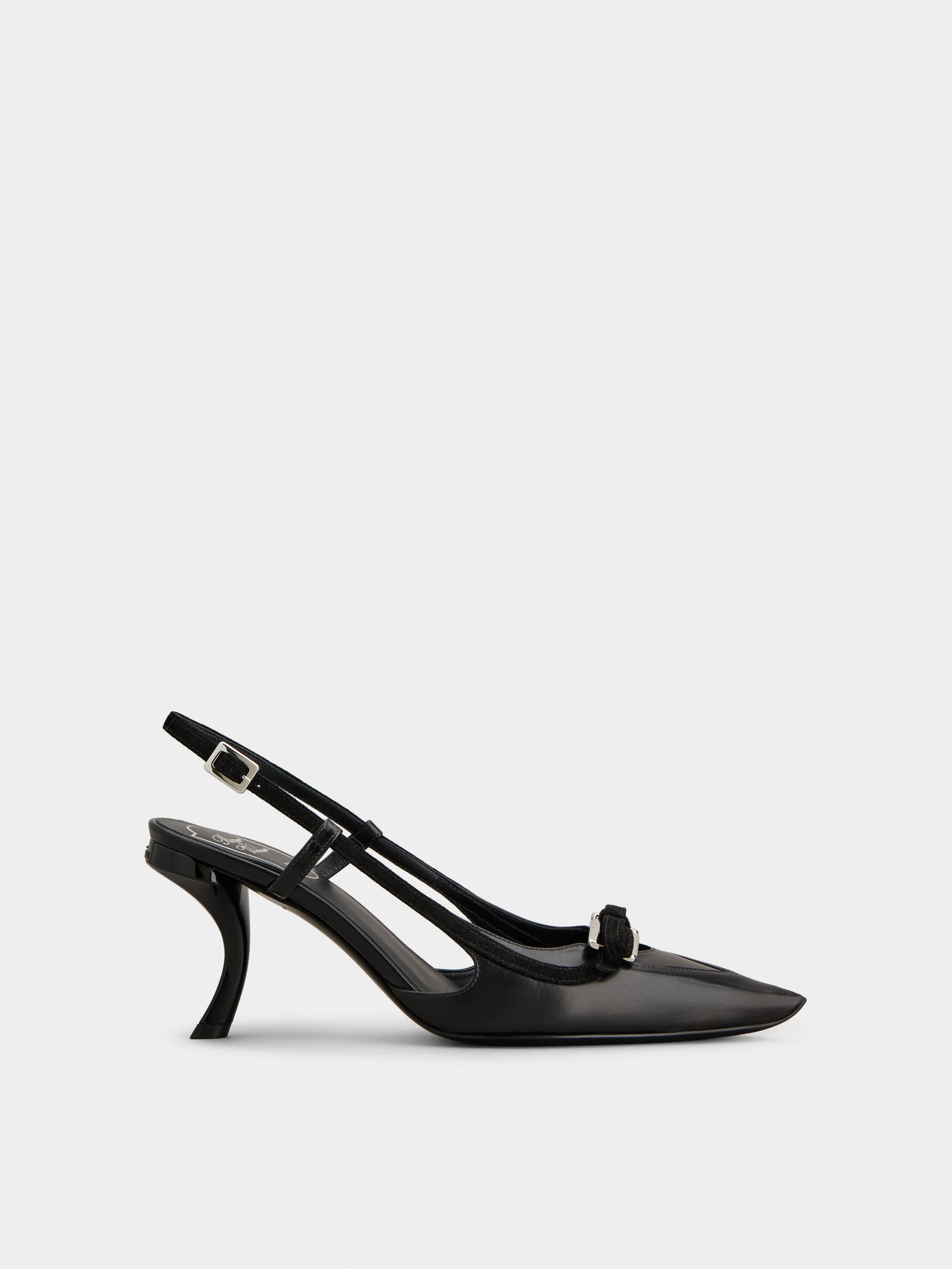Virgule Slingback Pumps in leather - 1
