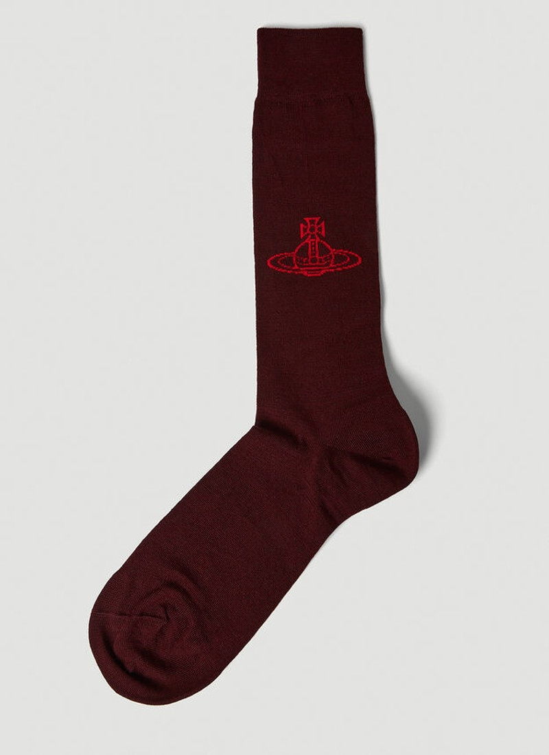 Vivienne Westwood Bone Socks in Burgundy outlook
