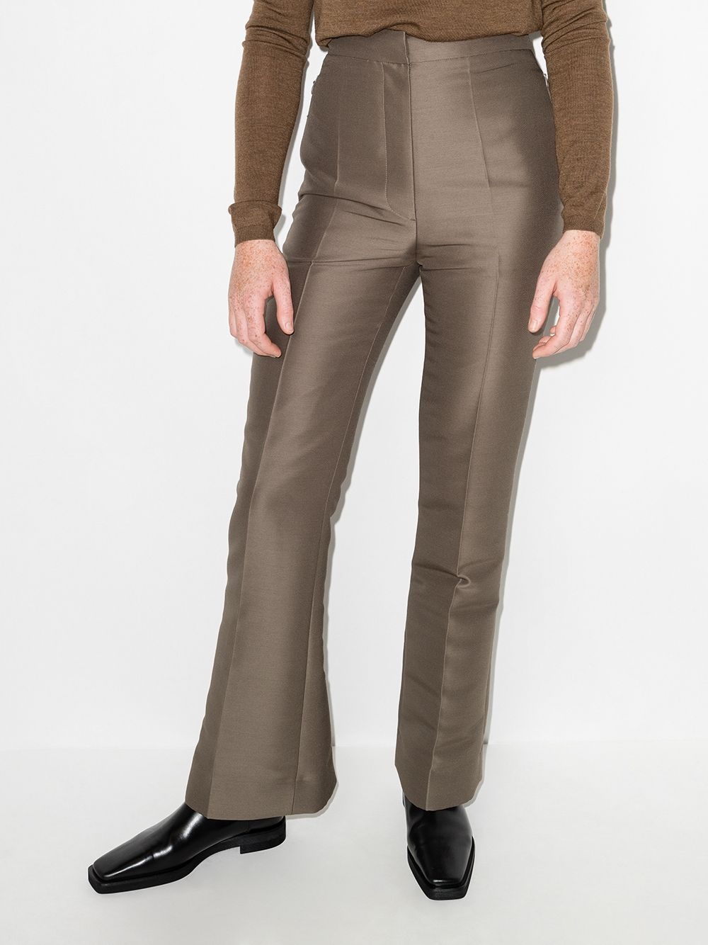 high-rise slim-fit trousers - 2