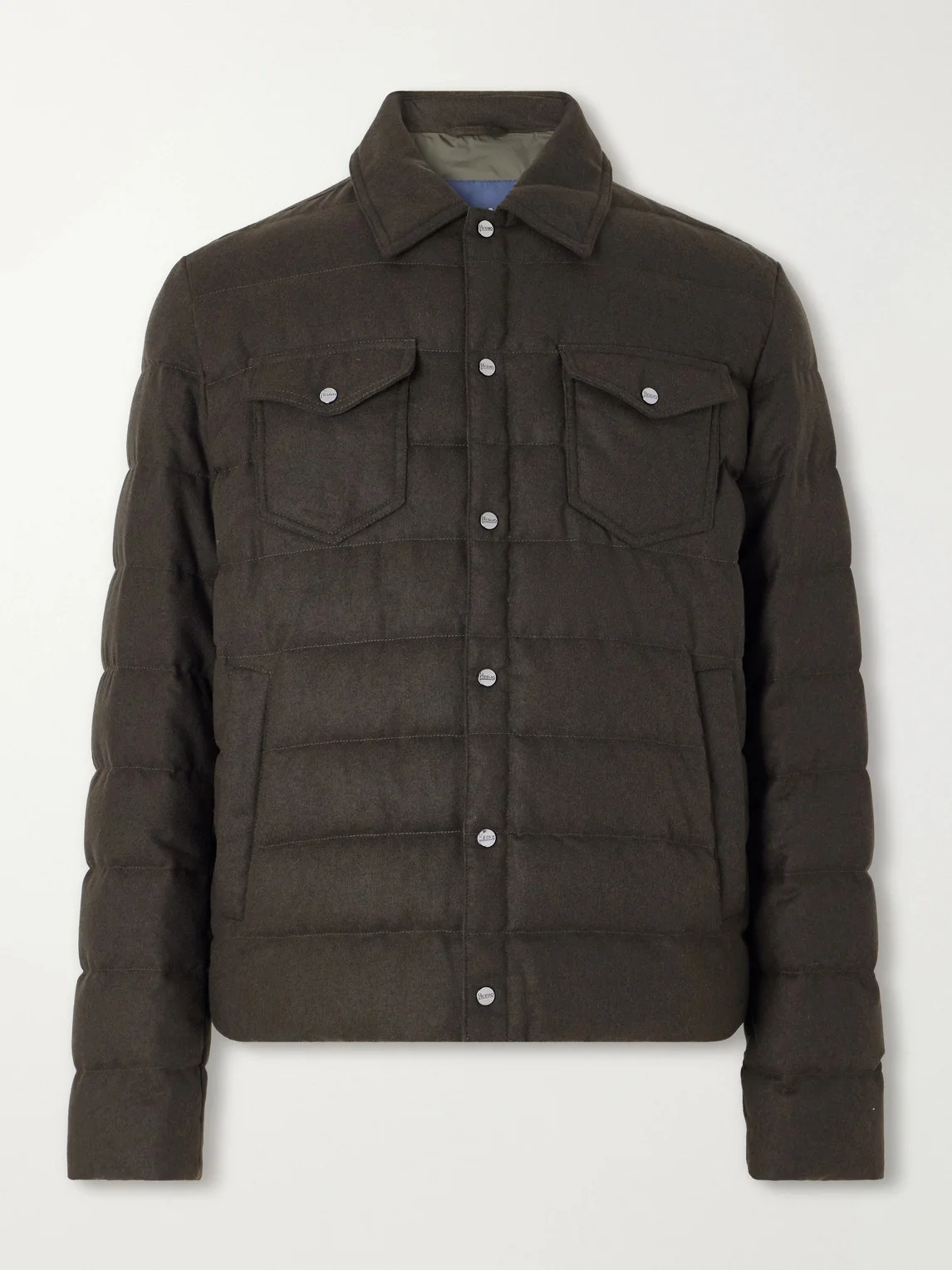 Quilted Flannel Down Jacket - 1