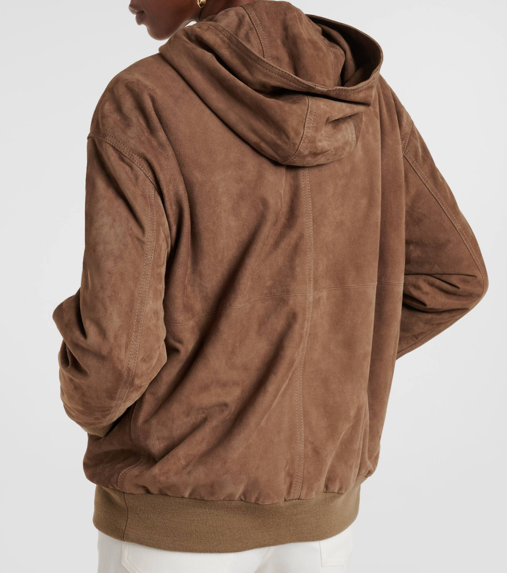Suede zip-up hoodie - 6