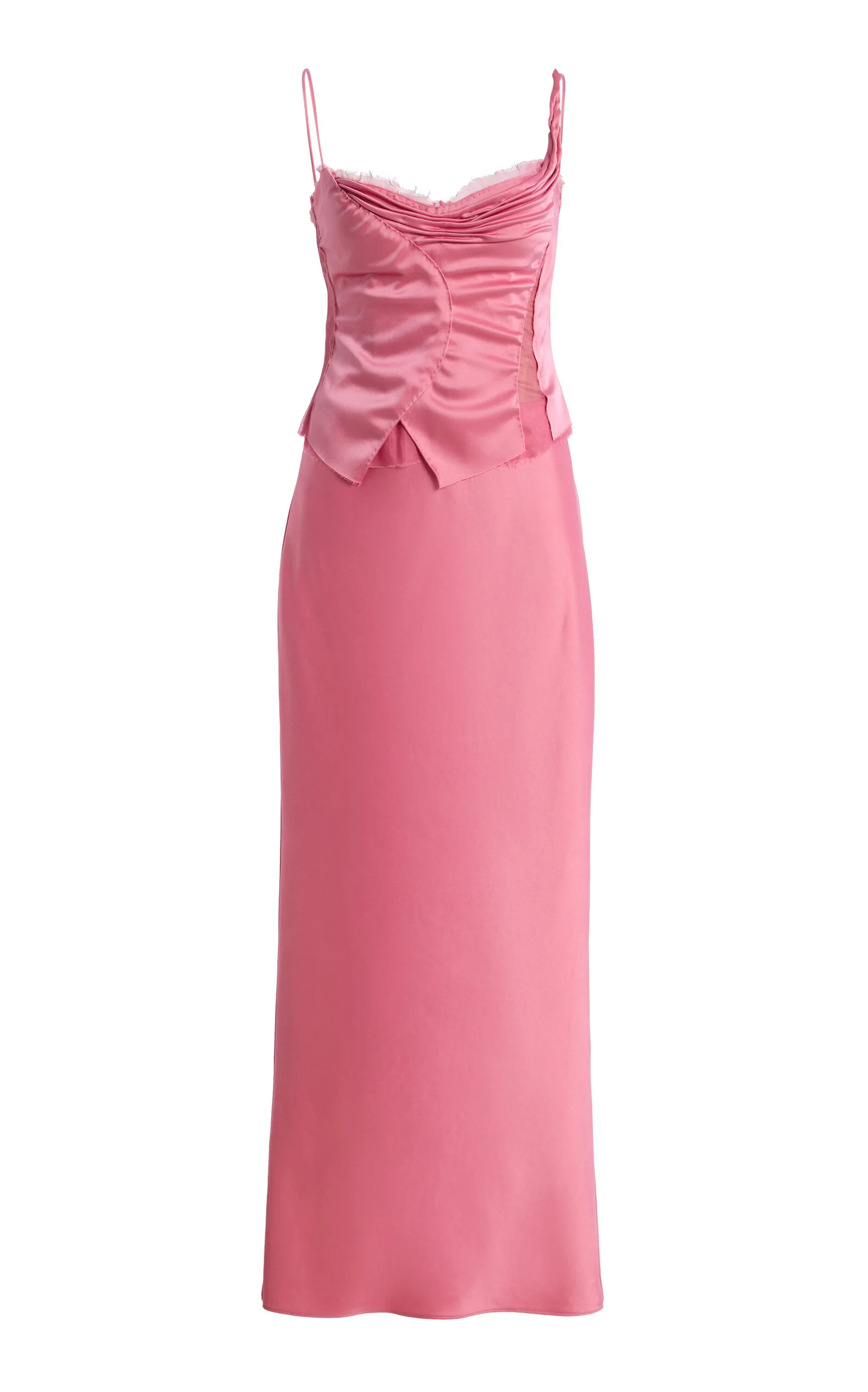 Hand-Draped Satin Bustier Dress pink - 1