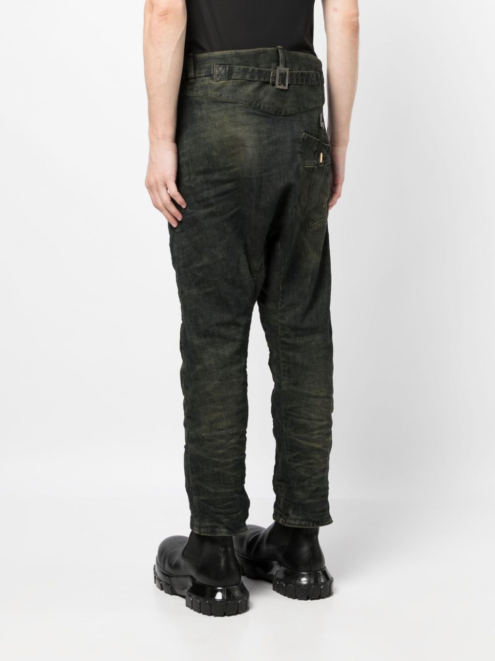 asymmetric-front straight-leg jeans - 4