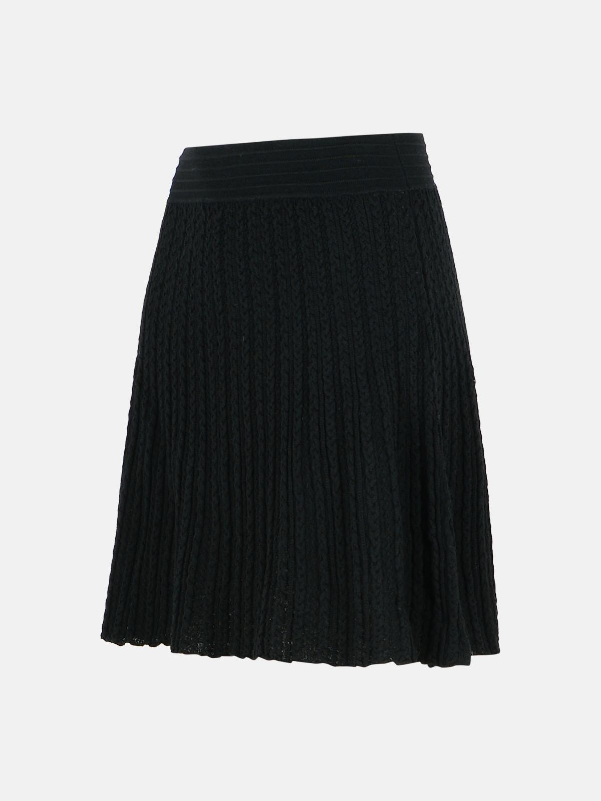 'KAYLA' BLACK WOOL SKIRT - 2